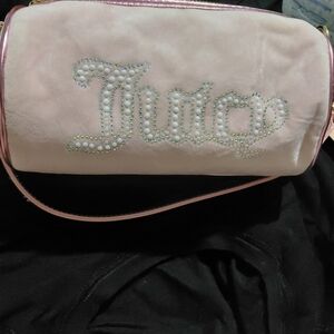 Juicy Couture Blush Pink Barrel Pearl Rhinestone Logo Bag Y2K New With Tags